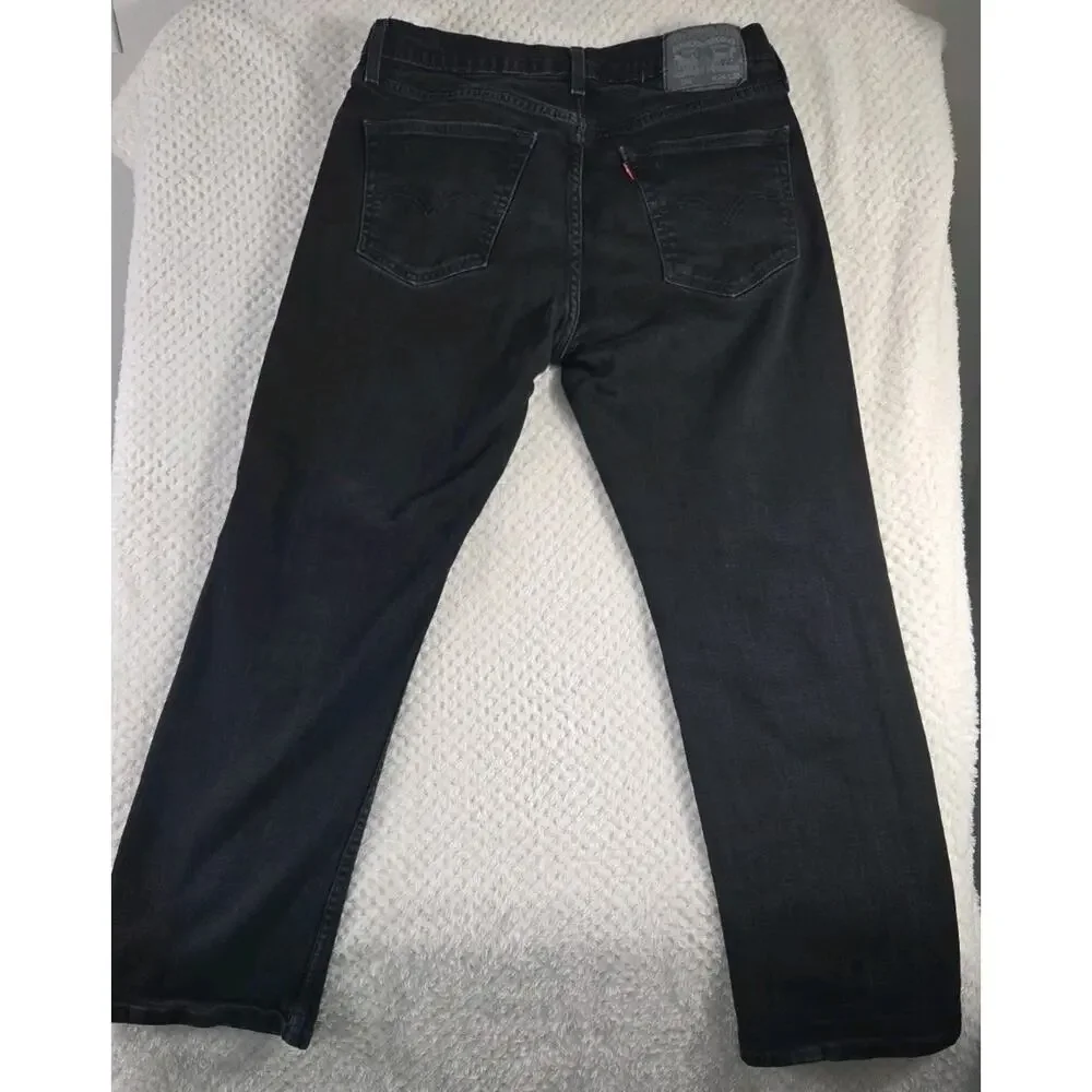 Levi's 559 Relaxed Straight Jeans Mens 34x30 Black Dark Wash Denim Pants #0126